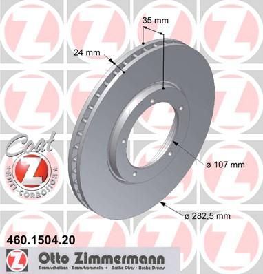 Zimmermann 460.1504.20 тормозной диск на PORSCHE 911 кабрио