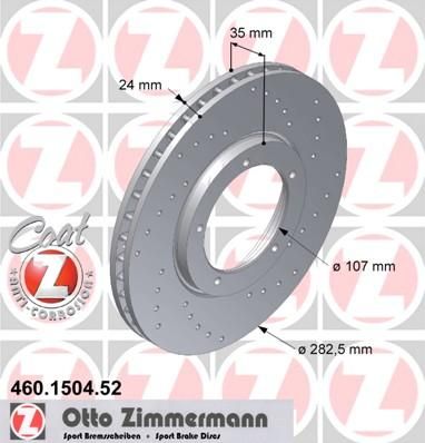 Zimmermann 460.1504.52 тормозной диск на PORSCHE 911 кабрио