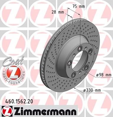 Zimmermann 460.1562.20 тормозной диск на PORSCHE 911 (991)