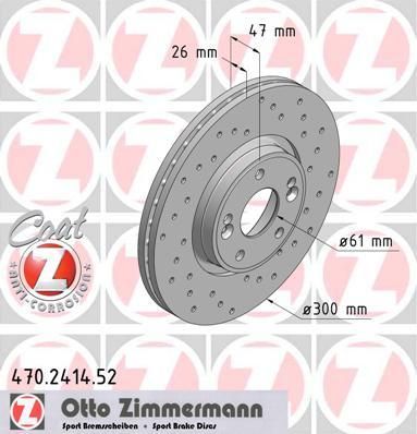 Zimmermann 470.2414.52 тормозной диск на RENAULT LAGUNA II (BG0/1_)