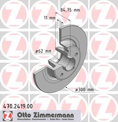 Zimmermann 470.2419.00 тормозной диск на RENAULT ESPACE IV (JK0/1_)