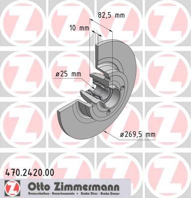 Zimmermann 470.2420.00 тормозной диск на RENAULT MEGANE II универсал (KM0/1_)