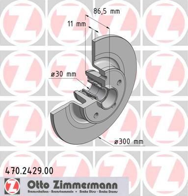 ZIMMERMANN ТОРМОЗНОЙ ДИСК ESPACE / VEL SATIS MIT LAGER + ABS-RING / WITH BEARING SET (470242900)