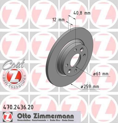 Zimmermann 470.2436.20 тормозной диск на RENAULT LOGAN I универсал (KS_)