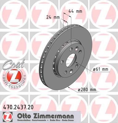 Zimmermann 470.2437.20 тормозной диск на RENAULT KANGOO BE BOP (KW0/1_)