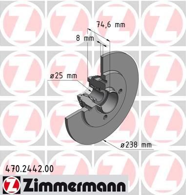 Zimmermann 470.2442.00 тормозной диск на RENAULT THALIA I (LB0/1/2_)