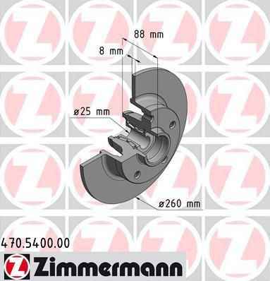 Zimmermann 470.5400.00 тормозной диск на RENAULT MEGANE III Наклонная задняя часть (BZ0_)