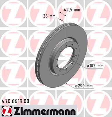 Zimmermann 470.6619.00 тормозной диск на RENAULT TRUCKS MASCOTT c бортовой платформой/ходовая часть