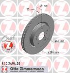 ZIMMERMANN Торм.диск пер.[294x25] 5 отв.[min2] (540.2494.20)