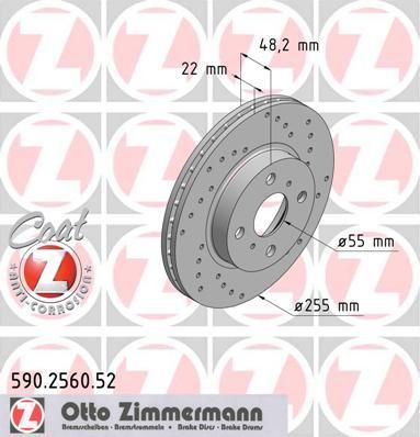 Zimmermann 590.2560.52 тормозной диск на TOYOTA COROLLA Wagon (__E11_)