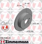 ZIMMERMANN Диск торм.зад.Toyota Avensis (T25) 03> заказ не менее 2 единиц (590.2585.20)