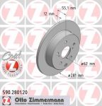 Zimmermann 590.2801.20 тормозной диск на TOYOTA RAV 4 IV (WWA4_, AVA4_, ZSA4_, ALA4_)