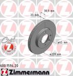 Zimmermann 600.1594.20 тормозной диск на AUDI 80 (81, 85, B2)