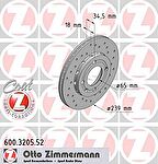 Zimmermann 600.3205.52 тормозной диск на VW LUPO (6X1, 6E1)