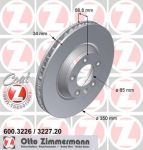 ZIMMERMANN ТОРМОЗНОЙ ДИСК PORSCHE TOUAREG CAYENNE 18 350/34 F L (600322620)