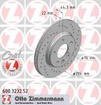 Zimmermann 600.3232.52 тормозной диск на VW MULTIVAN V (7HM, 7HN, 7HF, 7EF, 7EM, 7EN)
