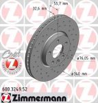 Zimmermann 600.3249.52 тормозной диск на VW MULTIVAN V (7HM, 7HN, 7HF, 7EF, 7EM, 7EN)