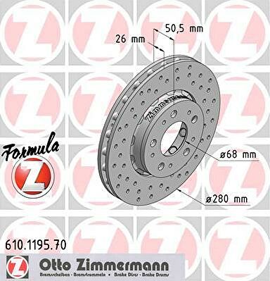 Zimmermann 610.1195.70 тормозной диск на VOLVO C70 I купе