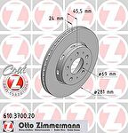 Zimmermann 610.3700.20 тормозной диск на MITSUBISHI CARISMA седан (DA_)