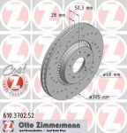 Zimmermann 610.3702.52 тормозной диск на VOLVO XC70 CROSS COUNTRY