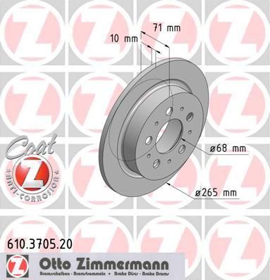 Zimmermann 610.3705.20 тормозной диск на VOLVO 960 II универсал (965)