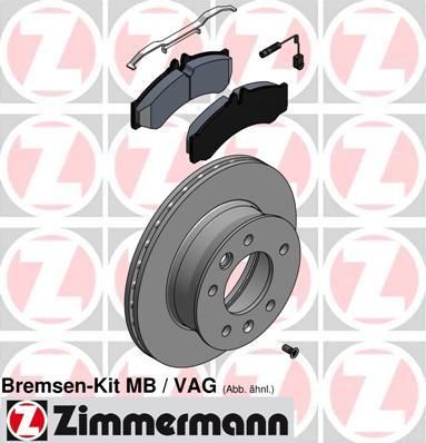 Zimmermann 640.4303.00 комплект тормозов, дисковый тормозной механизм на VW LT 28-46 II фургон (2DA, 2DD, 2DH)