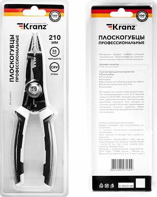 Kranz KR-12-4655-5 Плоскогубцы профессиональные многофункциональные 200мм KRANZ