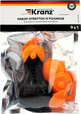Kranz KR-12-4770 Набор отверток и роликов для ремонта мобильных устройств 9 предметов KRANZ