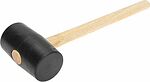 Kranz KR-12-8145 Киянка резиновая 910 г, черная резина, деревянная рукоятка KRANZ