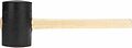 Kranz KR-12-8146 Киянка резиновая 1130 г, черная резина, деревянная рукоятка KRANZ