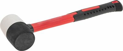Kranz KR-12-8152 Киянка резиновая 225 г, черно-белая резина, фибергласовая рукоятка KRANZ