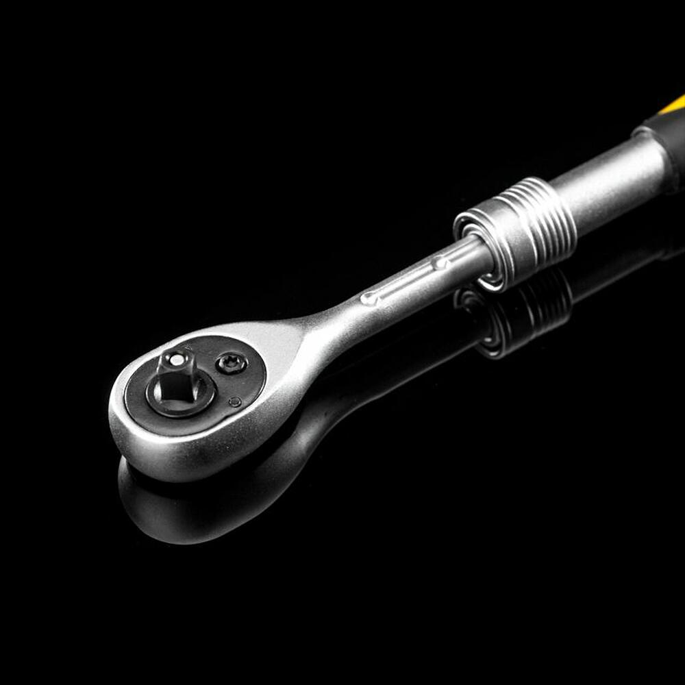 Kranz KR-12-8413 Ключ телескопический трещоточный 1/4, 162-210мм, CrV, двухкомпонентная рукоятка KRANZ