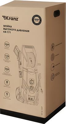 Kranz KR-16-1269 Мойка высокого давления KR-171, 2200Вт, 450 л/ч, 170 Бар KRANZ