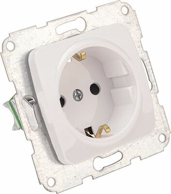 Kranz KR-78-0212 DEA Розетка 1-ая с/з з/ш с/у 16А мех. Бел KRANZ