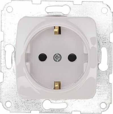 Kranz KR-78-0212 DEA Розетка 1-ая с/з з/ш с/у 16А мех. Бел KRANZ