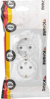 Kranz KR-78-0218 DEA Розетка 2-ая с/з с/у 16А Бел KRANZ