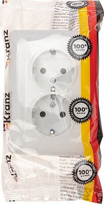 Kranz KR-78-0220 DEA Розетка 2-ая керамика с/з с/у 16А Бел KRANZ