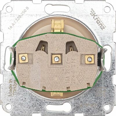 Kranz KR-78-0241 DEA Розетка 1-ая с/з с/у 16А мех. Беж KRANZ