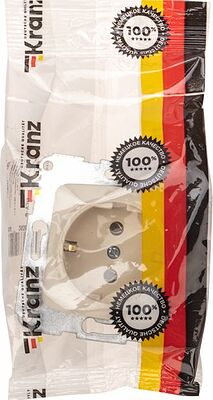 Kranz KR-78-0242 DEA Розетка 1-ая с/з з/ш с/у 16А мех. Беж KRANZ