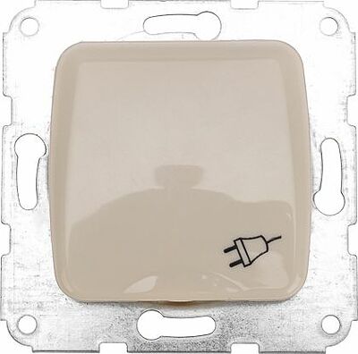 Kranz KR-78-0243 DEA Розетка 1-ая с/з с крышкой с/у 16А мех. Беж KRANZ