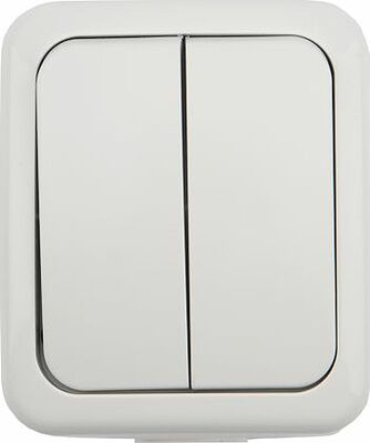 Kranz KR-78-0602 Выключатель двухклавишный Mini OG IP54 о/у, белый KRANZ