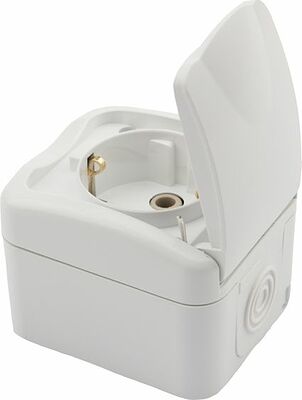 Kranz KR-78-0604 Розетка одноместная Mini OG IP54 с/з, о/у, белая KRANZ