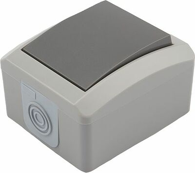 Kranz KR-78-0608 Выключатель одноклавишный INDUSTRIAL IP54 о/у, серый KRANZ