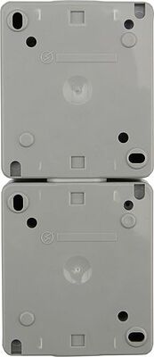 Kranz KR-78-0615 Блок вертикальный 2 розетки INDUSTRIAL IP54 с/з, о/у, серый KRANZ