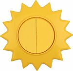 Kranz KR-78-0618 Выключатель двухклавишный HAPPY Солнце с/у, желтый KRANZ