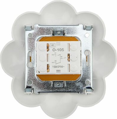 Kranz KR-78-0621 Выключатель двухклавишный HAPPY Ромашка с/у, желтый/белый KRANZ