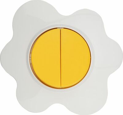 Kranz KR-78-0630 Выключатель двухклавишный HAPPY Яичница с/у, желтый/белый KRANZ