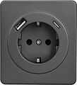 Kranz KR-78-0704-2 Розетка ROUND 1-ая с/з с/у з/ш 16А с USB A+C быстрой зарядки 5В/3А титан KRANZ Kranz KR-78-0704-2 Розетка ROUND 1-ая с/з с/у з/ш 16А с USB A+C быстрой зарядки 5В/3А титан KRANZ