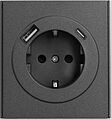 Kranz KR-78-0704-6 Розетка STRONG 1-ая с/з с/у з/ш 16А с USB A+C быстрой зарядки 5В/3А графит KRANZ
