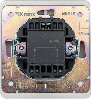 Kranz KR-78-0711-1 Выключатель ROUND 2 кл для жалюзи возвратный 10А с/у перламутр KRANZ